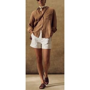 NWOT Quince Organic Cotton Stretch Chino Utility Shorts Off White‎ Cream Size 12